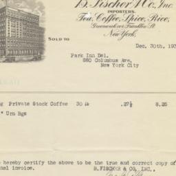 B. Fischer & Co. Inc. B...