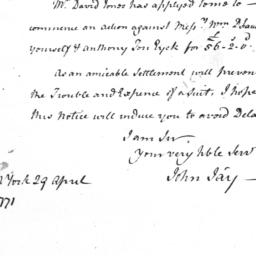 [Document, 1771 April 29]