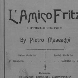 L' Amico Fritz. A lyric...
